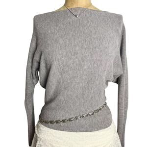 Cyrus Gray Batwing Dolman Sleeve Sweater Size XS Minimalist